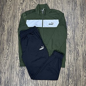 Agasalho Puma Tracksuit Verde com Branco