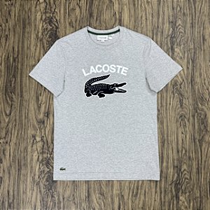 Camiseta Lacoste Big Logo Cinza