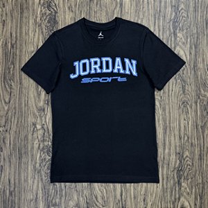 Camiseta Nike Jordan Letreiro Preto com Azul