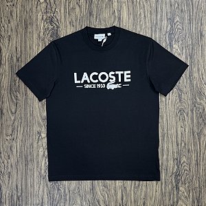 Camiseta Lacoste "SINCE 1933" TH6541 Preta