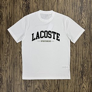 Camiseta Lacoste Letreiro TH6565 Branca