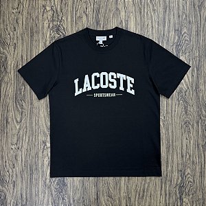 Camiseta Lacoste Letreiro TH6565 Preta