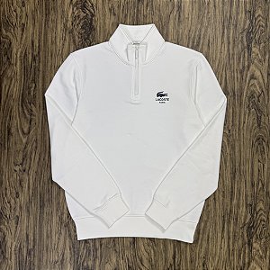 Blusa Lacoste Paris Meio Ziper Branco