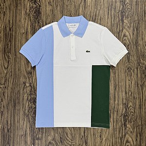 Polo Lacoste Regular Fit PH4665 Branco com Verde