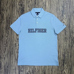 Polo Tommy Hilfiger Letreiro XM05641 Verde Água
