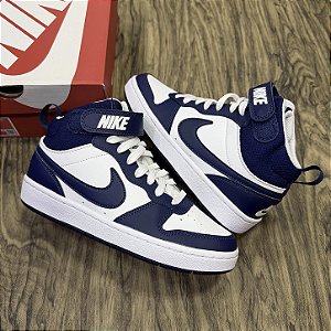 Tênis Nike Court Borough Mid Branco c/ Azul
