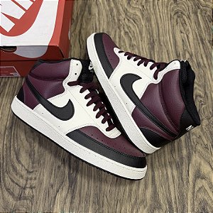 Tênis Nike Court Vision Mid Vinho/Preto/Branco