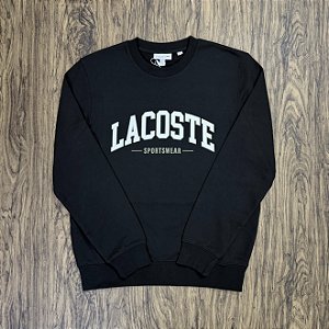 Moletom Lacoste Letreiro SH2662 Preto