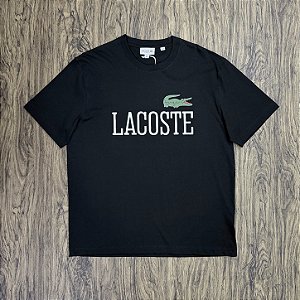Camiseta Lacoste Sportswear Logo Letreiro Preta