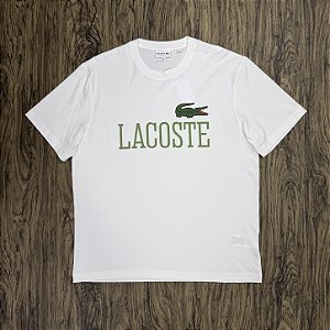 Camiseta Lacoste Sportswear Logo Letreiro Branca
