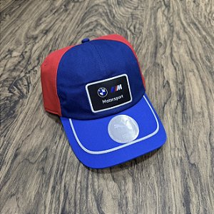 Boné Puma x BMW "Plaquinha" 2026 Azul com Vermelho