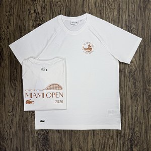 Camiseta Lacoste Miami Open Branca com Laranja