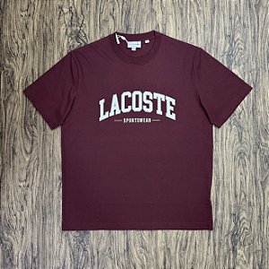 Camiseta Lacoste Letreiro TH6565 Vinho