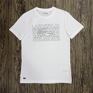 Camiseta Lacoste Letras TH9950 Branca