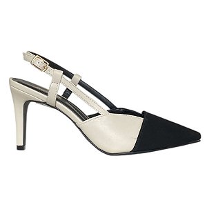 Georgina scarpin preto e branco