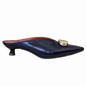 Mule Eva navy blue bico fino