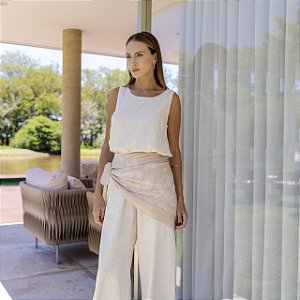 Calça Pantacourt Linho