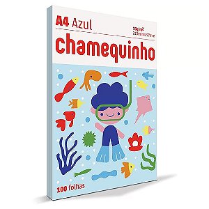 Chamequinho A4 Azul - Papel Sulfite 75g 100fls Unid