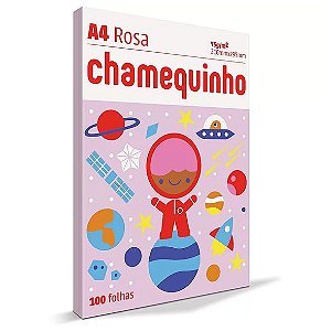 Chamequinho A4 Rosa - Papel Sulfite 75g 100fls Unid