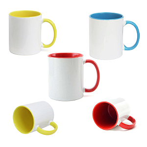 CANECA ALÇA E INTERIOR  COLORIDA  325ml