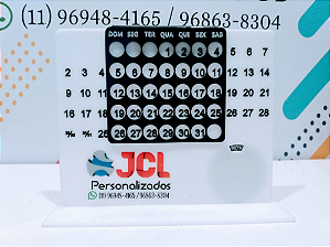 Calendário de Mesa Permanente em Acrílico