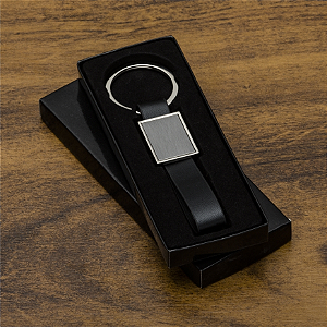 Chaveiro Metal Quadrado c/ Borracha