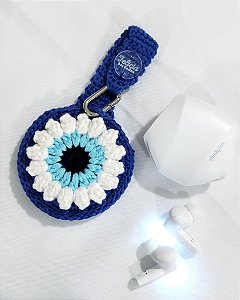 Porta Fone de Ouvido em Crochê Azul
