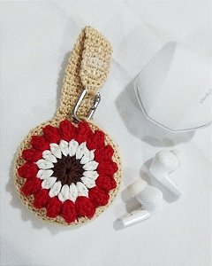 Porta Fone de Ouvido em Crochê Bege