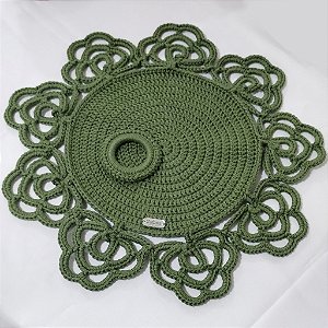 Jogo Sousplat Fina Flor em Crochê