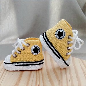 Tênis Star Baby de Crochê Amarelo