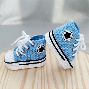 Tênis Star Baby de Crochê Azul