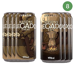 Pack 4 Cervejas Seasons Stout Legado Café e 4 Cervejas Seasons Stout Legado Cacau