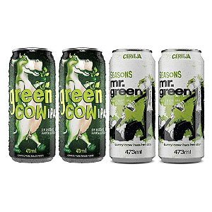 Pack 2 Cervejas Seasons Mr. Green e 2 IPA Green Cow (473ml)