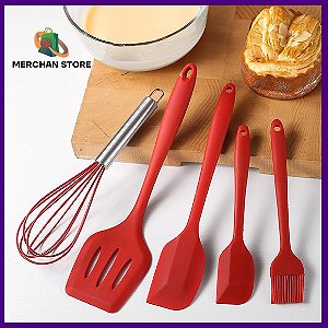 Conjunto Incrível de Utensílios em Silicone com Fue c/5 Pçs