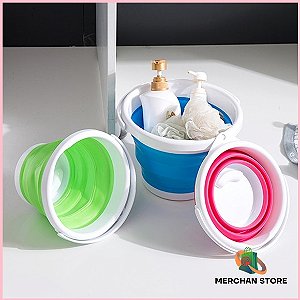Balde Resistente de Silicone Retrátil e Flexível 5L
