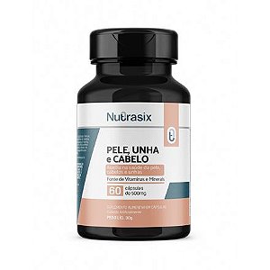 Pele, cabelo e unha cápsulas 500mg - 60