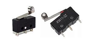 CHAVE MICRO SWITCH 5A COM ROLDANA COM HASTE 17MM 3 TERMINAIS NORMALMENTE ABERTA NORMALMENTE FECHADA  (NA/NF NO/NC)