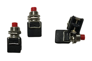 CHAVE PUSH BUTTON PULSANTE 8A 125V 4A 250V 2 TERMINAIS VERMELHA NORMALMENTE FECHADA