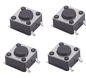 MICRO CHAVE PUSH BUTTON 4 PINOS PROTOBOARD 6X6X4.3MM SMD
