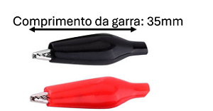 GARRA JACARÉ PEQUENA 3,5CM 35MM VERMELHA E PRETA