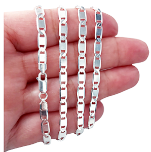 Corrente Piastrine Masculina Prata 925 70cm