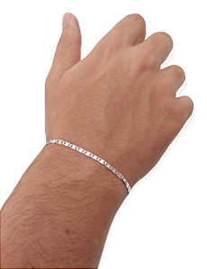 Pulseira Masculina Piastrine Prata 925 Original