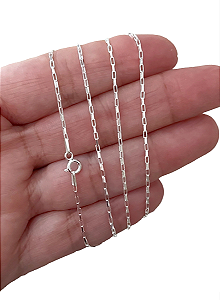 Corrente de Prata 925 Italiana Tijolinho Cartie 60cm