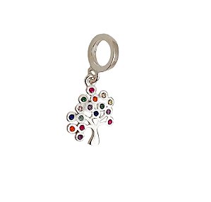 Pingente Berloque Árvore da Vida Prata 925 com Zirconia