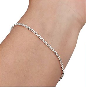 Pulseira Cadeado Italiana Prata 925 Original