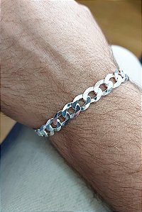 Pulseira Masculina Grumet Prata 925 Grossa 21,5cm