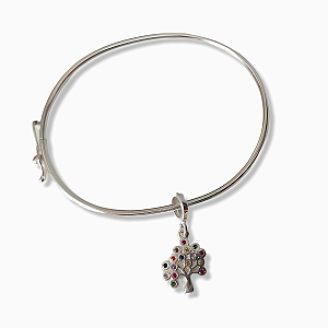 Bracelete Infantil Com Berloque Árvore da Vida Prata 925