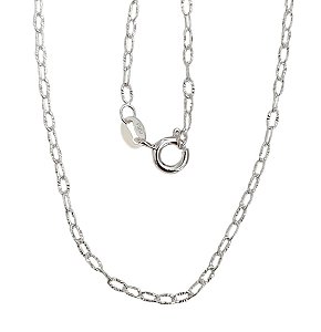 Corrente Choker Cadeado Trabalhado Prata 925 37cm