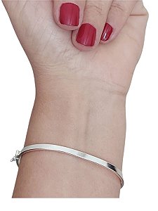 Bracelete Fio Quadrado Oval Prata 925