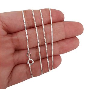 Corrente Choker Veneziana Resistente Maciça 40cm Prata 925